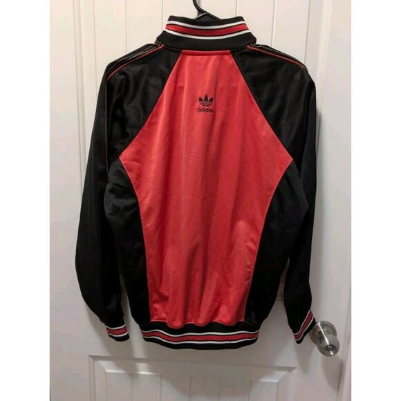 Adidas Jacket Vintage Retro Red Tracksuit Top Oldschool Training Jacket Womens L - Picture 7 of 10